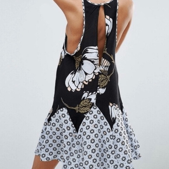 Free People Someone Like You Mini Dress Womens Small Sleeveless Slip Floral - Picture 2 of 12